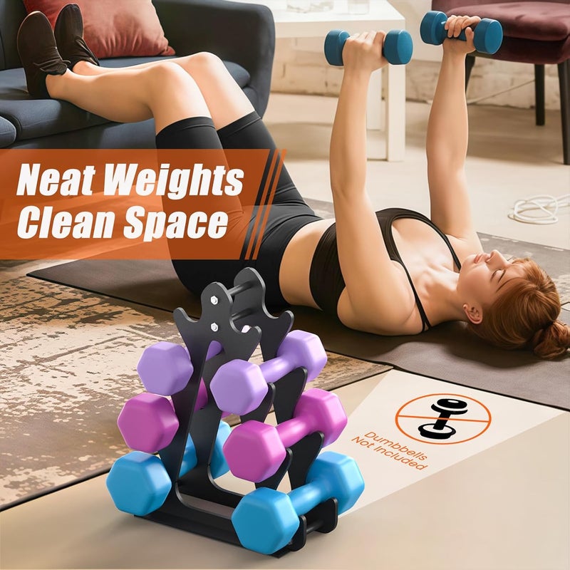 NomNest 4-Tier Dumbbell Rack for 1-15 lb Weights, Holds 5 Pairs Space-Saving Sturdy A-Frame Stand for Home Gym, Weight Rack for Women's Dumbbell Set (Dumbbell Rack Stand Only) - Image 2
